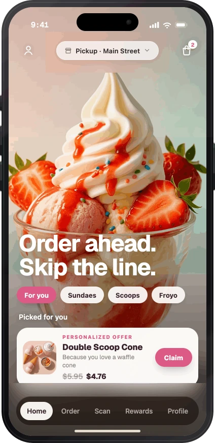 Ice cream brand app